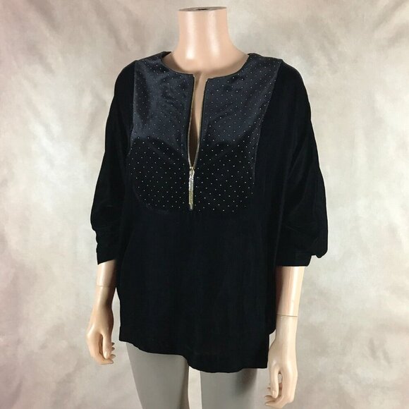 TAHARI Black Velvet Top NWT SMALL - Picture 1 of 14